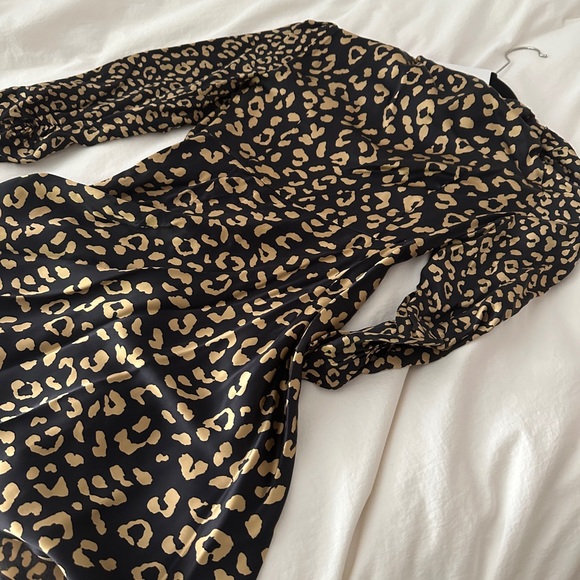 Rixo Lilly Leopard Silk Minidress - Picture 7 of 7